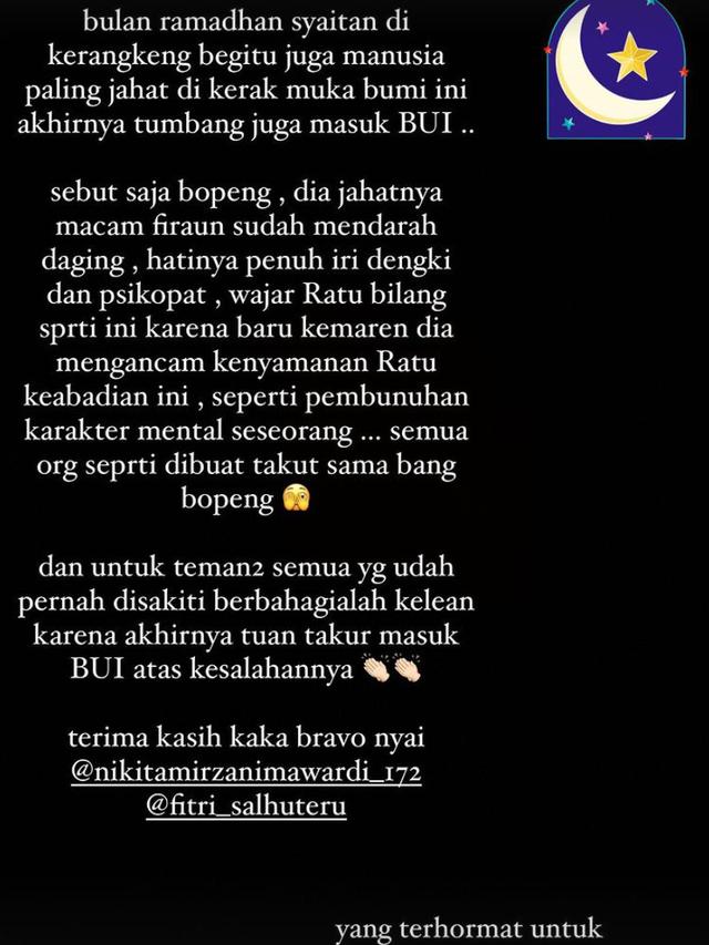 Unggahan Lucinta Luna. (Foto: Dok. Instagram @lucintaluna_manjalita)