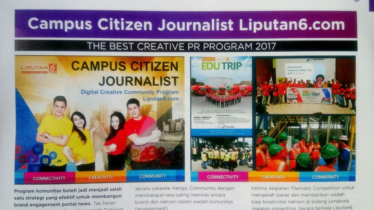 Campus CJ Liputan6.com Menangkan Best Creative PR Program 2017