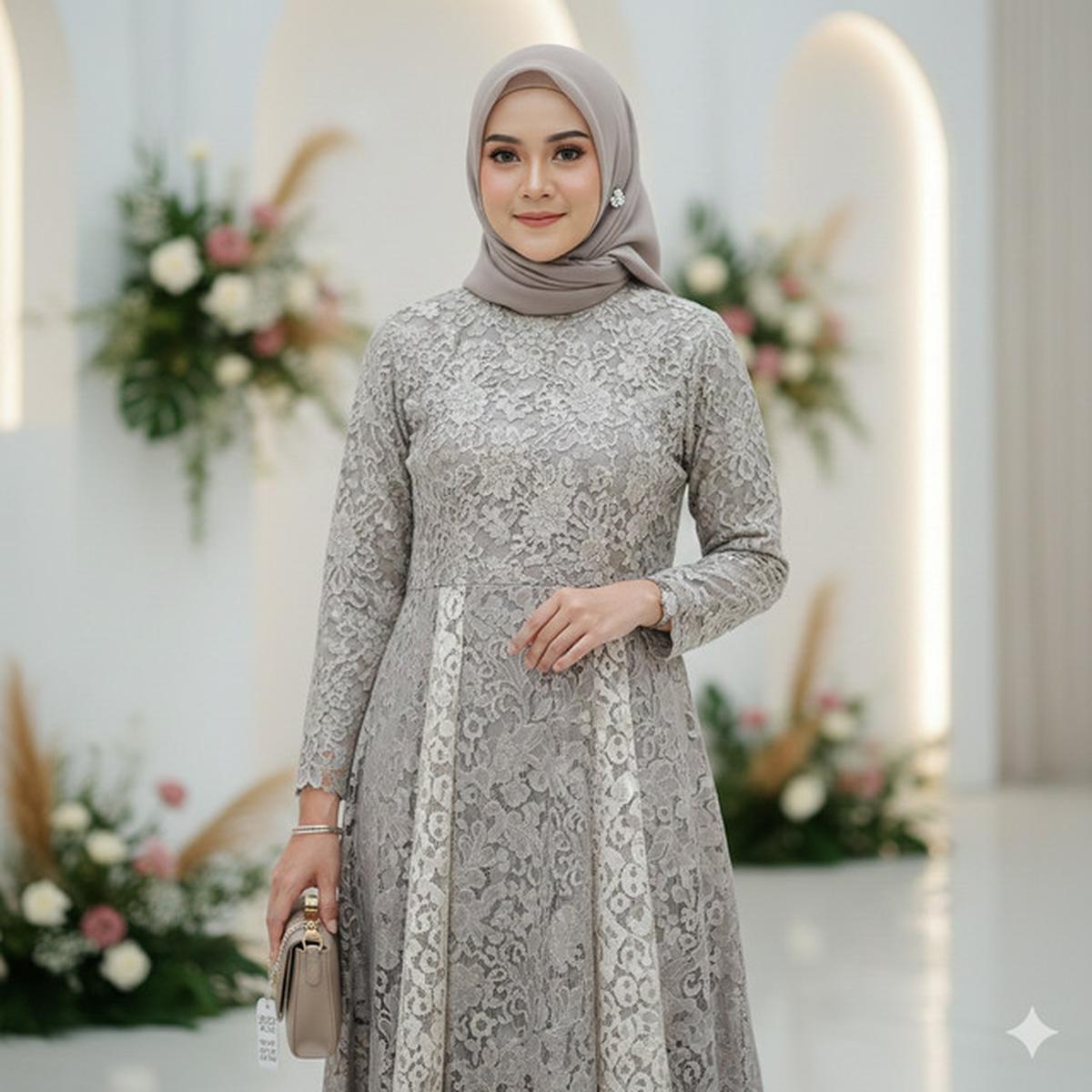 10 Gamis Batik Brokat Warna Netral Favorit 2026, Cocok untuk Berbagai Acara