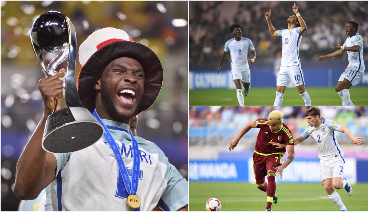 Berikut ini Dominic Solanke dan 4 bintang masa depan Inggris yang berhasl meraih gelar juara Piala Dunia U-20 beberapa waktu lalu. (AFP)