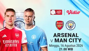 Live Arsenal vs Manchester City - FA Community Shield: Duel Juara di Cardiff Hanya di Vidio