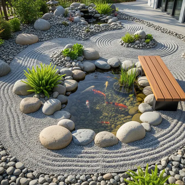 Inspirasi Taman Mini dan Kolam Ikan untuk Menciptakan Suasana Healing di Rumah (AI Generated)