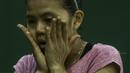 Pebulutangkis ganda putri Indonesia, Greysia Polii, usai latihan jelang Indonesia Open 2017 di Pelatnas PBSI Cipayung, Jakarta, Selasa (6/6/2017). (Bola.com/Vitalis Yogi Trisna)
