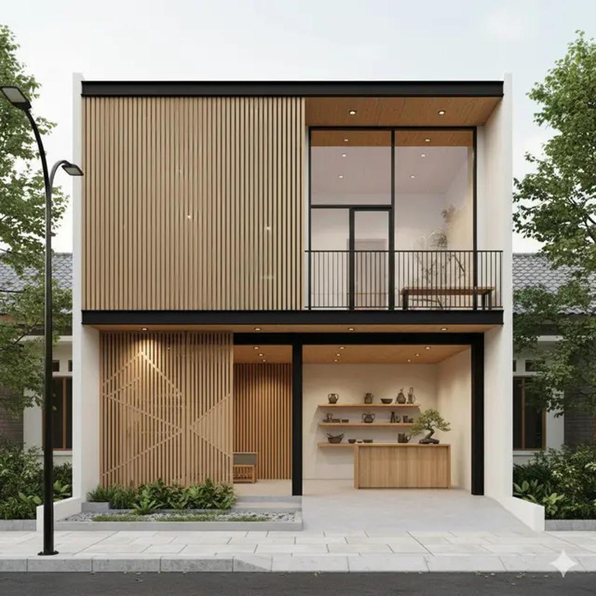 8 Desain Rumah Minimalis Depan Toko Gaya Japandi 2025, Perpaduan Estetika dan Fungsionalitas Modern