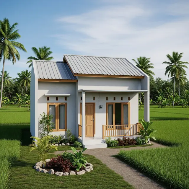 Desain Rumah 1 Lantai Biaya 50 Juta di Desa 2 Kamar