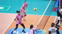 Sedangkan tiga kekalahan Pertamina diderita masing-masing dari Jakarta Livin Mandiri 2-3, Gresik Petrokimia Pupuk Indonesia 0-3, dan Jakarta Popsivo Polwan 1-3. (Dok. PBVSI)
