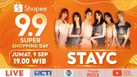 Penampilan STAYC di panggung Shopee 9.9 Super Shopping Day TV Show/Istimewa.