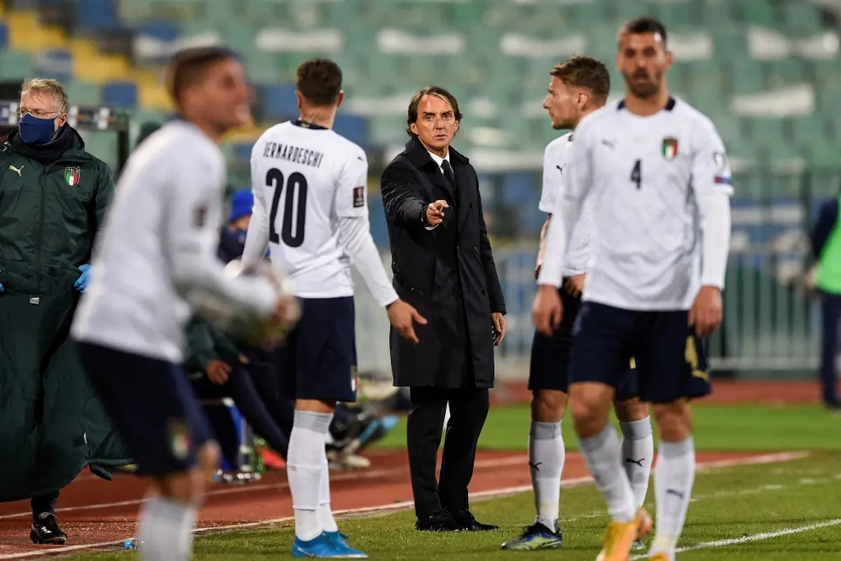 Pelatih Timnas Italia, Roberto Mancini.