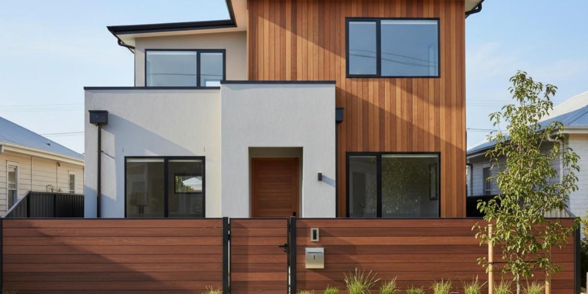 Ilustrasi Desain Rumah Kecil tapi Luas dengan Pagar Aluminium Motif Kayu