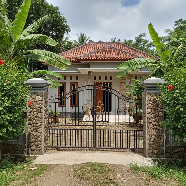 9 Model Gerbang Rumah Type 36 di Kampung, Tampilan Depan Makin Apik