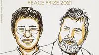 Karikatur Marisa Ressa dan Dmitry Muratov, pemenang Nobel 2021. Dok: Twitter @NobelPrize