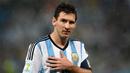 10. Lionel Messi - Hanya Messi yang paling pantas menyandang julukan The Next Maradona. Meski belum pernah membawa Argentina juara dunia namun Messi sempat lima kali meraih gelar pemain terbaik di dunia. (AFP/Pedro Ugarte)