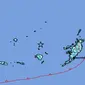 Gempa Magnitudo 6,2 mengguncang wilayah Tanimbar Maluku, Selasa (27/8/2024), pukul 09.15.17 WIB. (Liputan6.com/ BMKG)