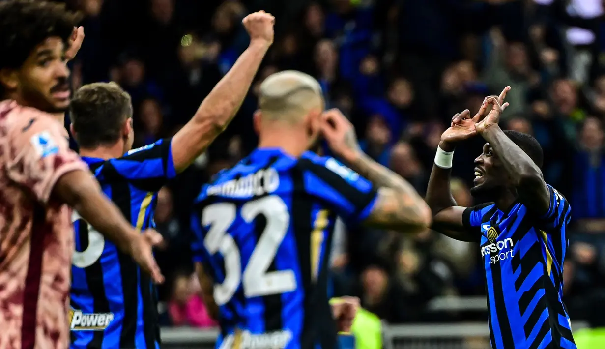 Kemenangan ini mengantar Inter Milan naik ke peringkat 2 klasemen sementara Serie A dengan perolehan 14 poin dari tujuh pertandingan. (Piero CRUCIATTI/AFP)