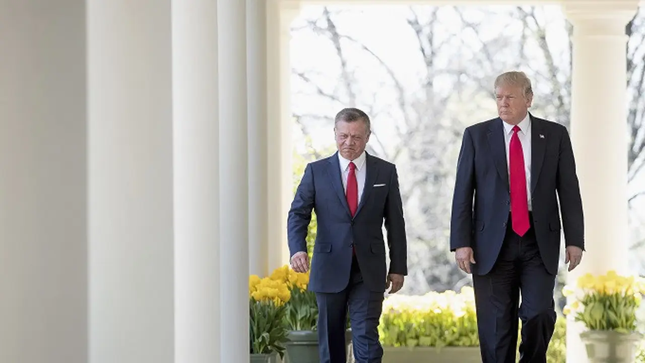 Raja Yordania Abdullah II dan Presiden Donald Trump