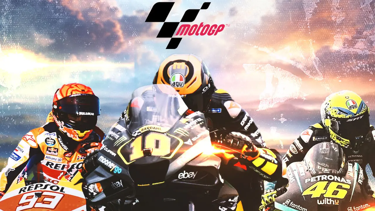 MotoGP - Ilustrasi Marc Marquez, Luca Marini, Valentino Rossi