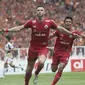 Striker Persija Jakarta, Marko Simic, merayakan gol yang dicetaknya ke gawang Mitra Kukar pada laga Liga 1 di SUGBK, Jakarta, Minggu (9/12). (Bola.com/Vitalis Yogi Trisna)