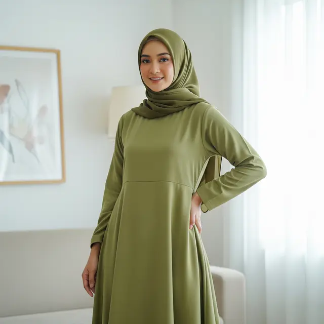 Model Gamis Simpel dan Anggun untuk Ibu Muda (Image by Gemini AI)