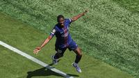 Selebrasi Ousmane Dembele&nbsp;dalam laga PSG vs Real Madrid di semifinal Piala Dunia Antarklub 2025, Kamis (10/7/2025). (AP Photo/Pamela Smith)