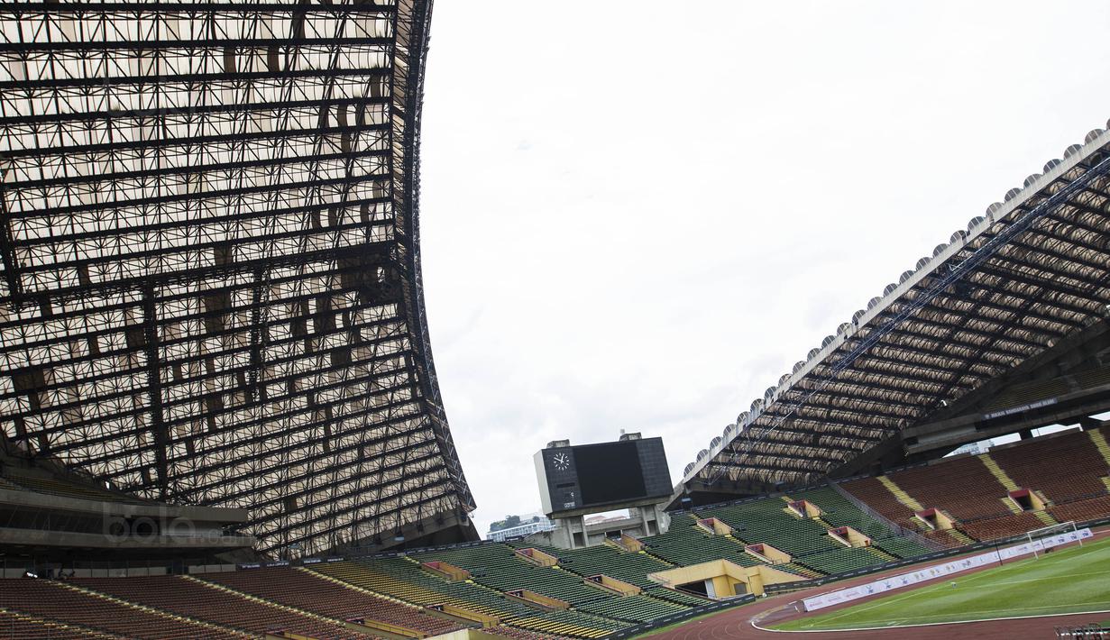 Suasana Stadion Shah Alam yang akan menjadi tempat pertandingan Grup B cabang sepak bola SEA Games 2017 Malaysia antara Indonesia melawan Thailand pada Selasa (15/8/2017). (Bola.com/Vitalis Yogi Trisna)
