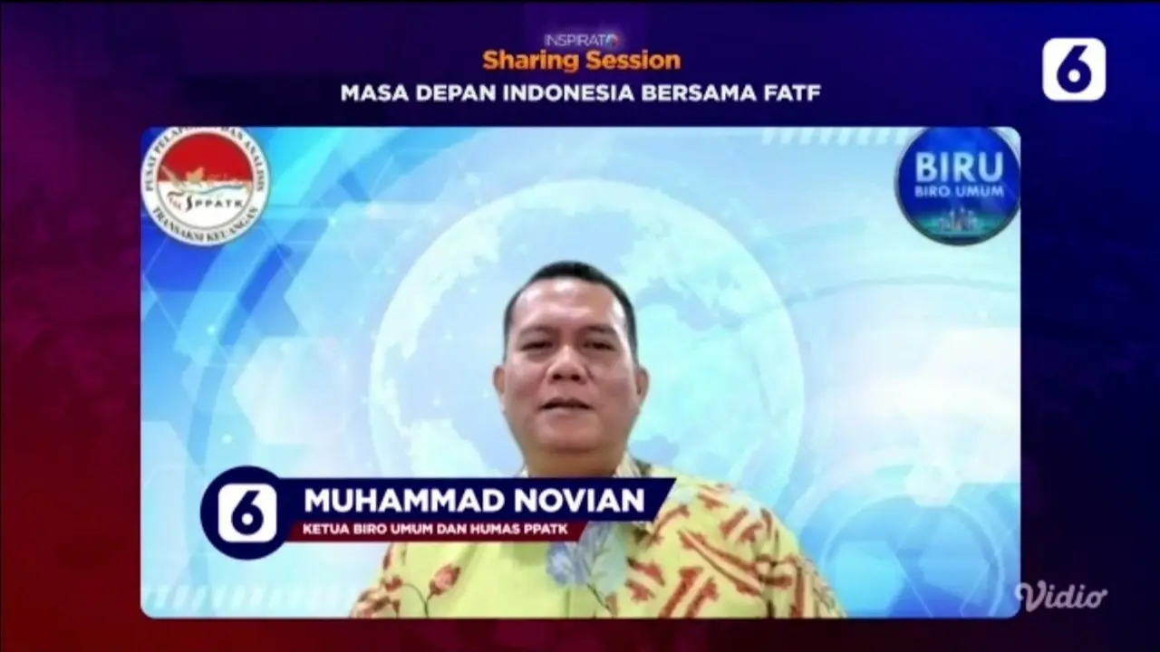 Ketua Biro Umum dan Humas Pusat Pelaporan dan Analisis Transaksi Keuangan (PPATK) Muhammad Novian dalam Inspirato Sharing Session bertajuk Masa Depan Indonesia bersama FATF Liputan6.com, Jumat (5/8/2022).