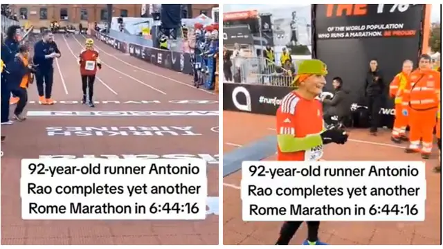 92 Tahun dan Tak Terhentikan, Kakek Ini Selesaikan Maraton Roma ke-30 Berturut-Turut