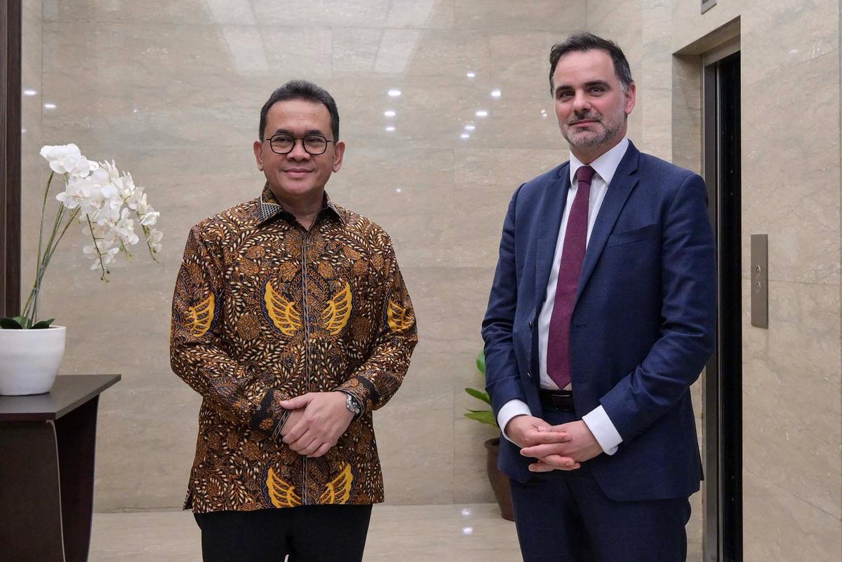 FOTO: Mendag Budi Santoso bertemu Mendag Prancis Laurent Saint-Martin di Jakarta