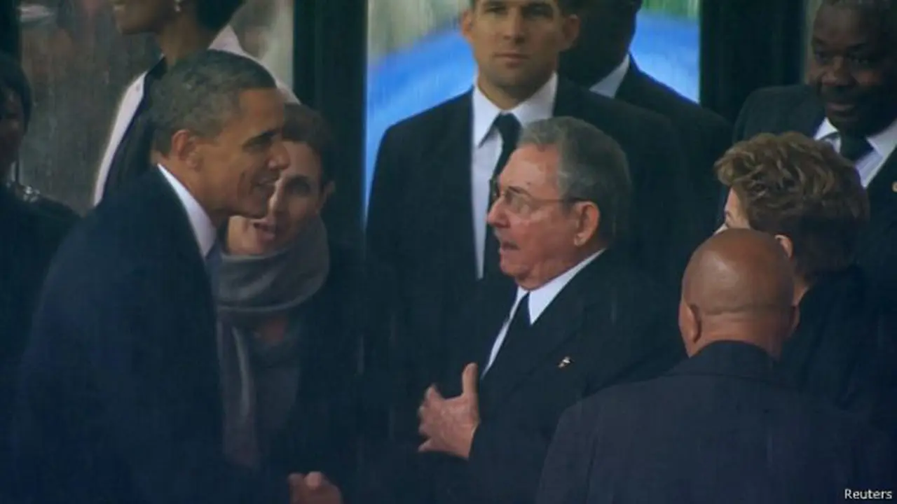 Barack Obama dan Raul Castro