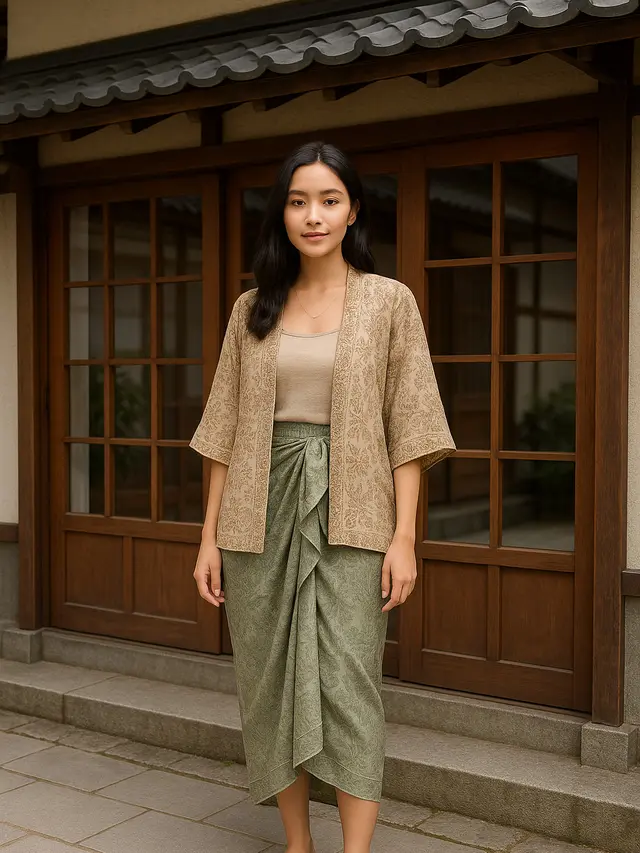 Model Padupadan Rok Lilit dengan Baju