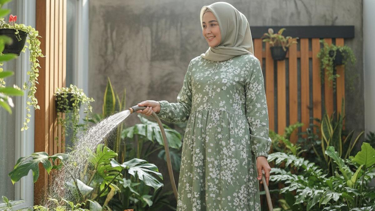 10 Gamis Warna Sage Green Elegan, Tampilan Anggun di Segala Acara