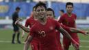 Striker Timnas Indonesia U-22, Osvaldo Haay, merayakan gol yang dicetaknya ke gawang Laos U-22 pada laga SEA Games 2019 di Stadion City of Imus Grandstand, Manila, Kamis (5/12). Indonesia menang 4-0 atas Laos. (Bola.com/M Iqbal Ichsan)