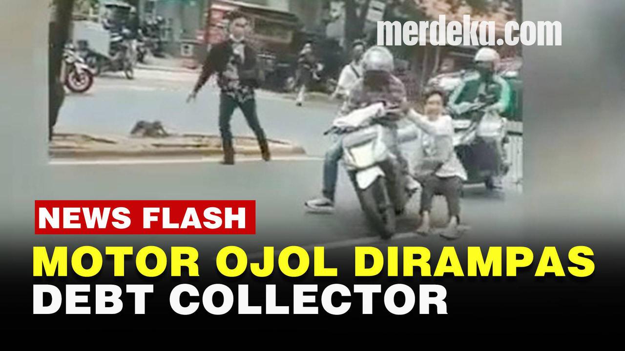 VIDEO: Pengemudi Ojol Mati-Matian Pertahankan Motor yang Direbut Debt Collector