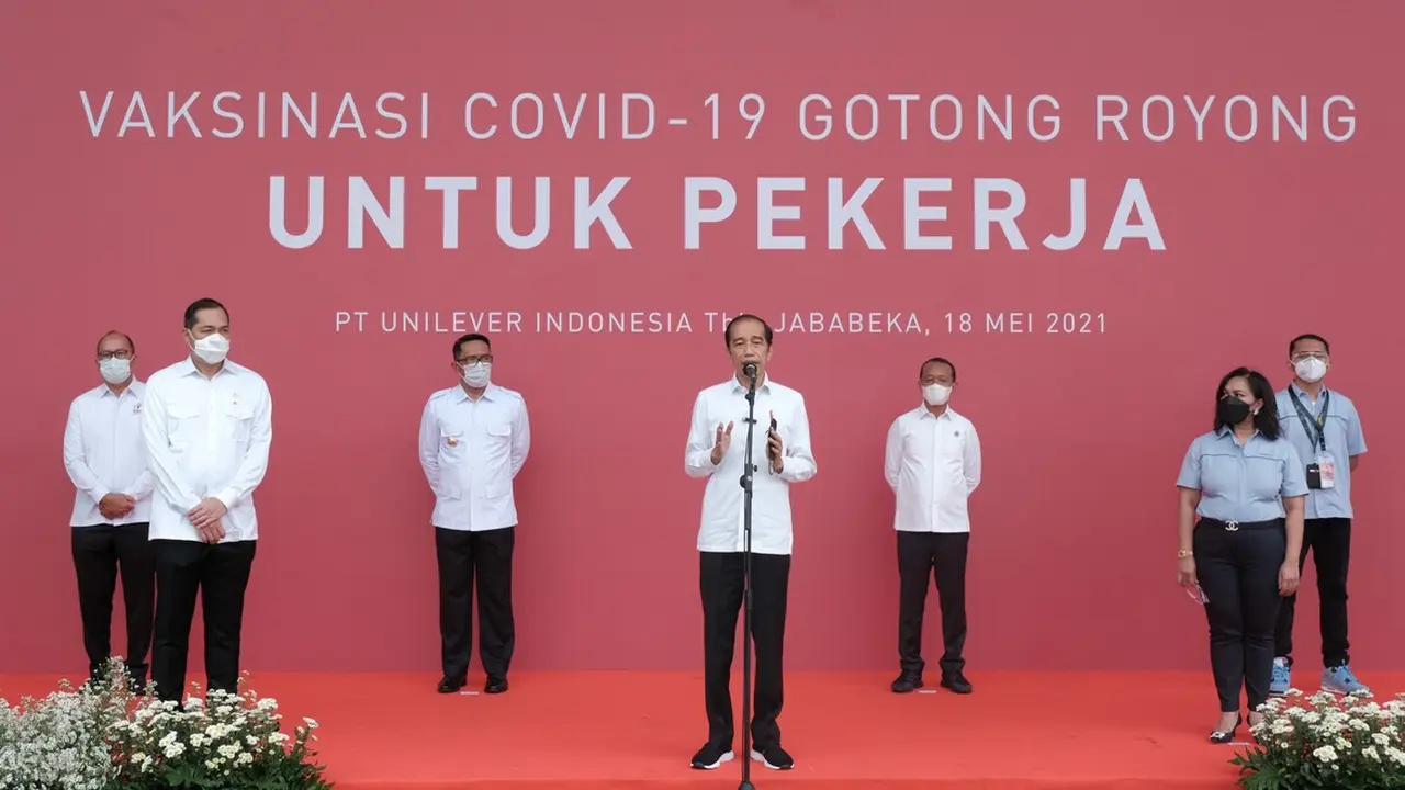 Isi Pesan Presiden Joko Widodo saat Meninjau Peresmian Program Vaksinasi Gotong Royong di pabrik Unilever Indonesia/dok. Unilever