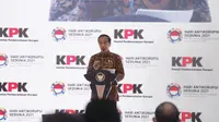 Presiden Joko Widodo atau Jokowi di peringatan hari anti korupsi sedunia (Hakordia) 2021. (Foto: Dokumentasi KPK).