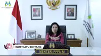 Menteri PPPA I Gusti Ayu Bintang Darmavati di Anugerah Perempuan Hebat Indonesia 2021. (Liputan6.com)