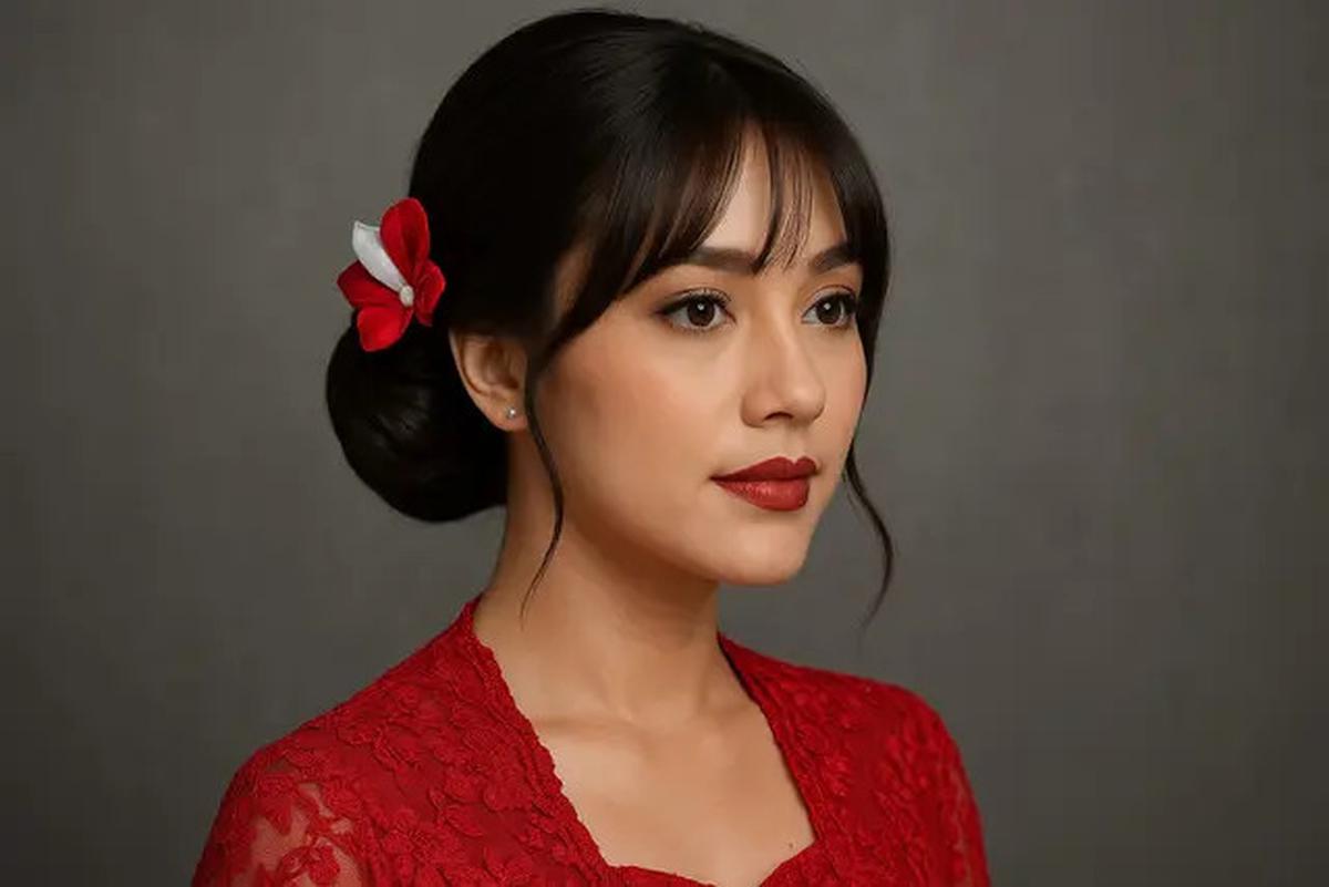 7 Model Sanggul Modern dengan Poni untuk HUT RI ke-80, Anggun dan Kekinian