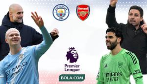 Man City Vs Arsenal. (Bola.com/Wiwig Prayugi)