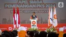 Bakal calon presiden yang diusung Partai Keadilan Sejahtera (PKS) Anies Baswedan menyampaikan sambutan pada Apel Siaga Pemenangan PKS 2024 di Stadion Madya Kompleks GBK, Jakarta, Minggu (26/2/2023). PKS menggelar apel siaga pemenangan untuk Pemilu 2024 yang merupakan rangkaian Rakernas PKS 2023. (Liputan6.com/Faizal Fanani)