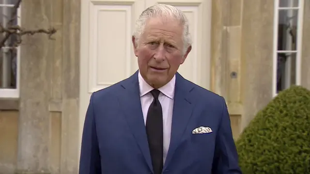 Pangeran Charles berbicara tentang meninggalnya sang ayah, Pangeran Philip. (UK Pool via AP)
