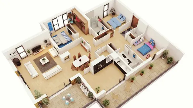 7 Desain Rumah Sederhana dengan 3 Kamar untuk Lahan Kecil