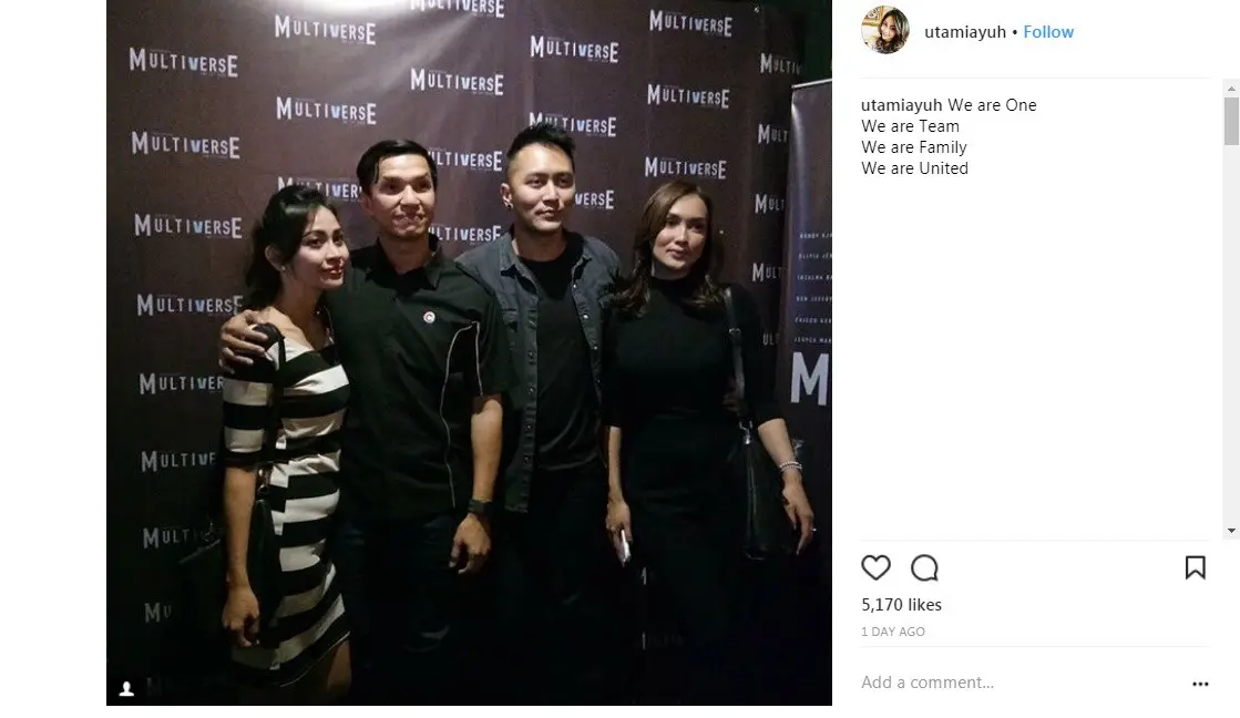 Istri Edison Wardhana, Ayuh Dyah Utami tunjukkan keakrabannya dengan Demian Aditya dan istri (Foto: Instagram)