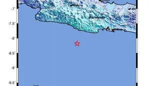 Gempa bumi mengguncang wilayah Pangandaran Jawa Barat pada Kamis pagi (28/12/2023). Gempa dengan magnitudo 5,5 itu terjadi pada pukul 05.43 WIB. (Foto: BMKG).