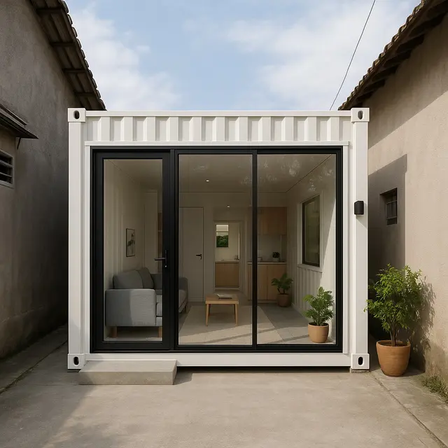 Desain Rumah Bentuk Kontainer di Gang dengan Budget Rp100 Juta