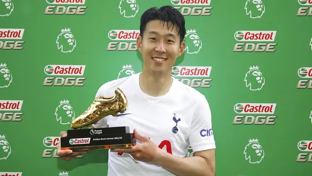 Foto: Son Heung-min Cetak Sejarah Jadi Pemain Asia Pertama yang Berhasil Meraih Sepatu Emas Liga Inggris