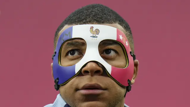 Topeng pelindung baru Kylian Mbappe patah hidung di Euro 2024