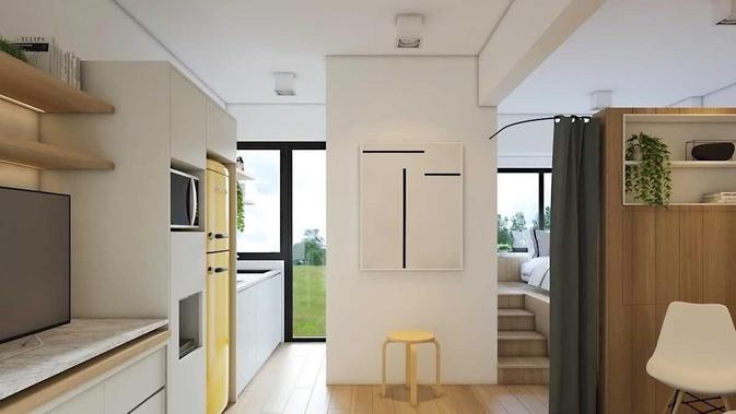 Sekat minimalis dalam apartemen mungil karya La.casa. (dok. La Casa/Arsitag.com)