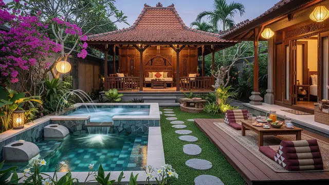 8 Inspirasi Desain Rumah Kampung Modern Plus Kolam Renang Ukuran 2x3 Meter