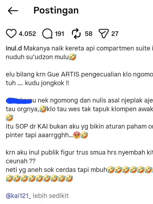 Unggahan Inul Daratista. (Foto: Dok. Instagram @inul.d)