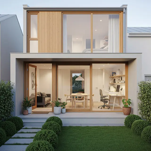 Desain Rumah Kecil 5x9 dengan Ruang Multifungsi untuk Pasangan Kerja