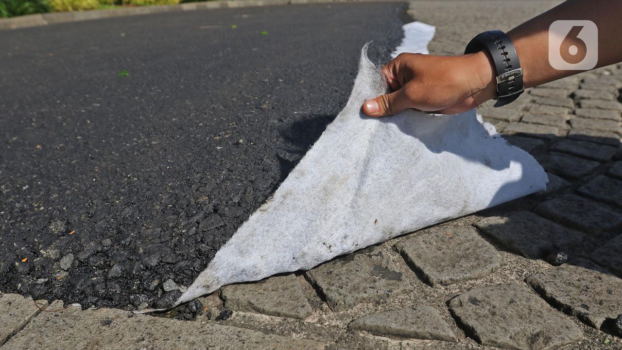 Penampakan Aspal Uji Coba Lintasan Formula E di Monas